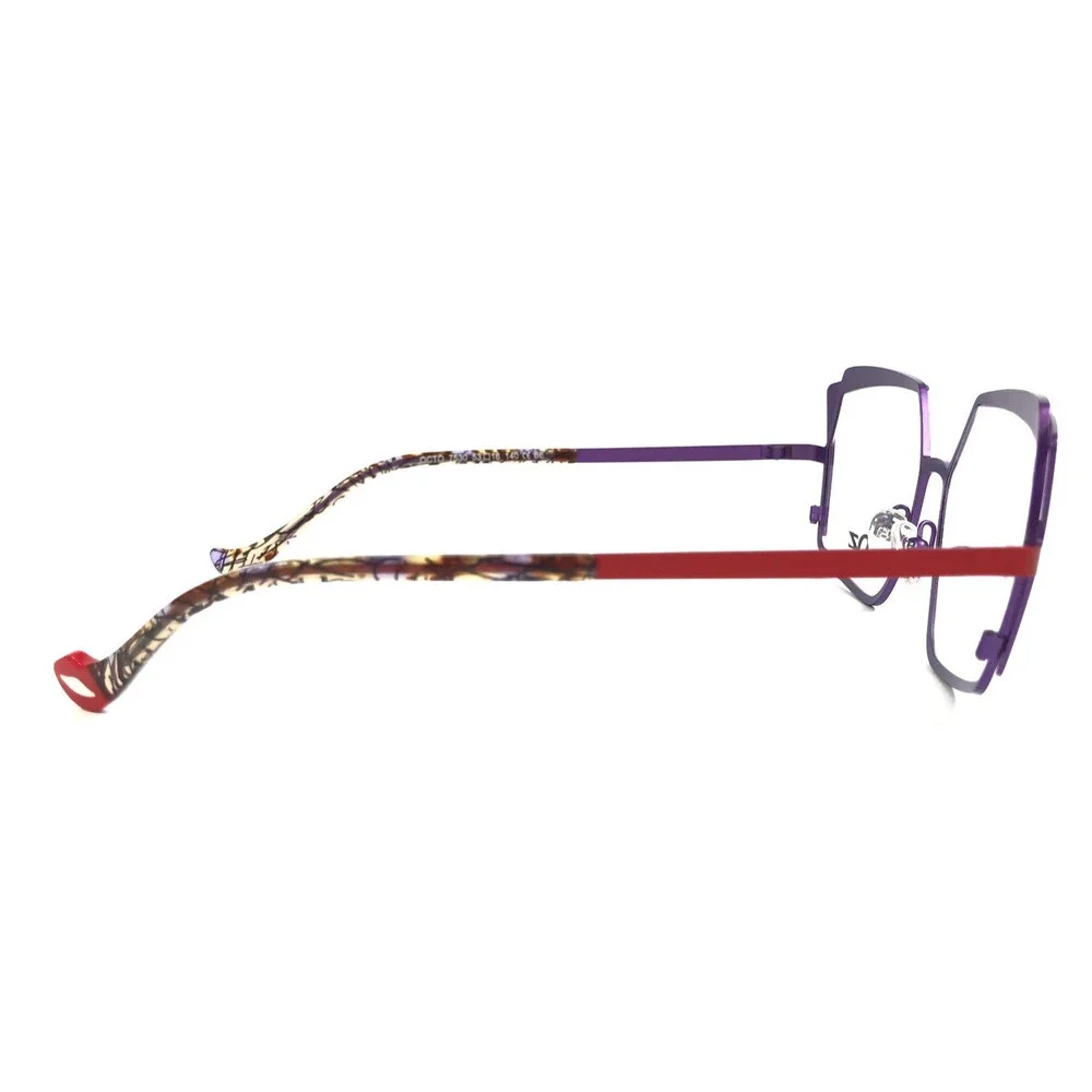 Boz Eyeglasses Frames OCTO 7530 Purple Red Matte Geometric Full Rim 53-16-140
